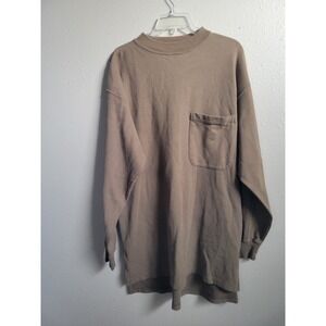 Timberland Weather Gear Long Sleeve Pullover 100% Men's Sweater Shirt Brown Sz L